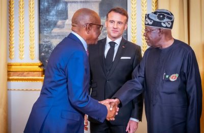 Wike Joins Tinubu’s Delegation, Meets President Macron in France