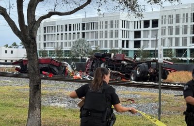 15 injured as train collides with truck in Florida