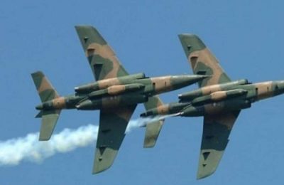 Fighter jet targeted at Lakurawa, gunships kill 37 bandit leaders, Air Force, task force, Bandits, Air component, thunder strike, DHQ, troops, bandits, 19 NAF aircraft, Airstrikes kill 28 suspected terrorists in Niger