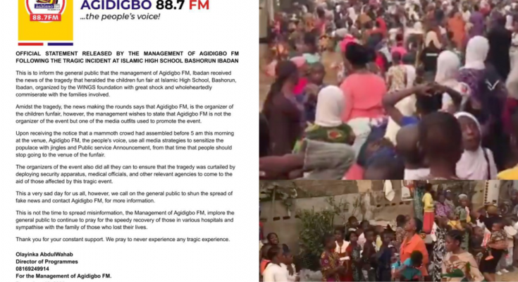 Ibadan funfair tragedy: Agidigbo FM denies organising event