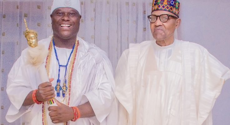 PHOTOS: Ooni of Ife visits former president Buhari in Daura