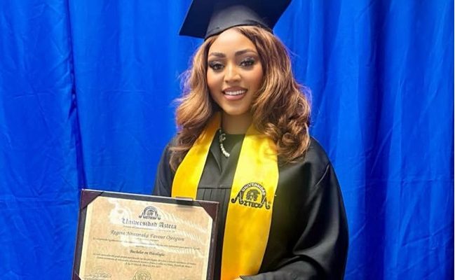 VIDEO: Regina Daniels bags Bachelor in Psychology from Mexico varsity