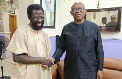 PHOTOS: Peter Obi Visits Dele Farotimi After Release from Prison