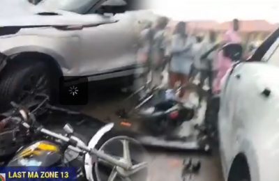 VIDEO: Six injured as car rams into motorcycle at Mile 2