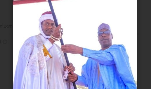 Zulum presents staff of office to Shehu of Bama